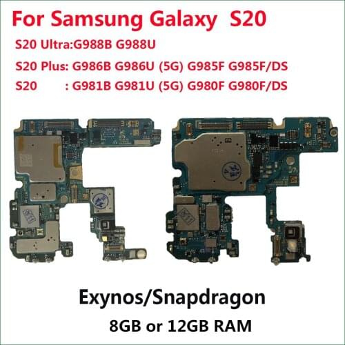 128GB Motherboard Unlocked Main Motherboard Replacement For Samsung Galaxy S20 G980F S20Plus 5G G986B G988B G986B 5G