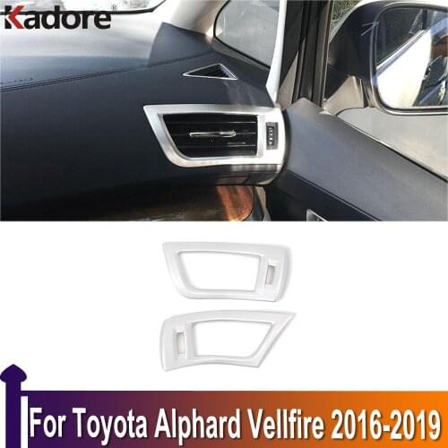 For Toyota Alphard Vellfire 2016 2017 2018 2019 ABS Matte Side Door Air Vent Cover Tirm AC Outlet Decoration Frame Accessories
