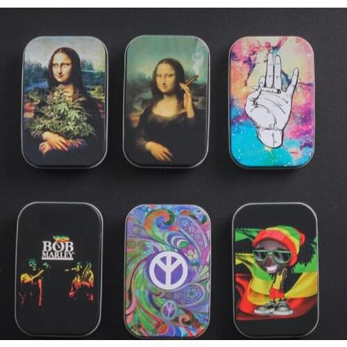 Trend Metal Printing Cigarette Case Moisture Sealing Herb Weed Storage Box Tobacco Rolling Paper Stockpile Jar Smoke Accessories