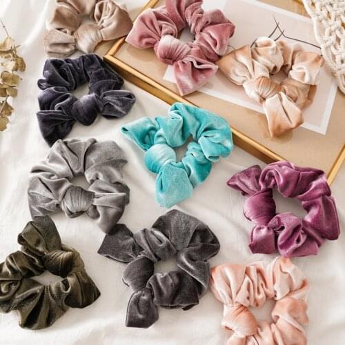 Fashion Velvet Bow Cross Woman Girls Scrunchies Hair Accessories Korean Style Thick Sweet Vintage Elastic Hairbands Headband