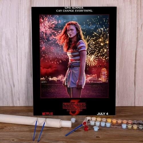 Stranger Things Character DIY Painting By Numbers Complete Kit Oil Paints 40*50 Canvas Painting Handmade Adults Drawing