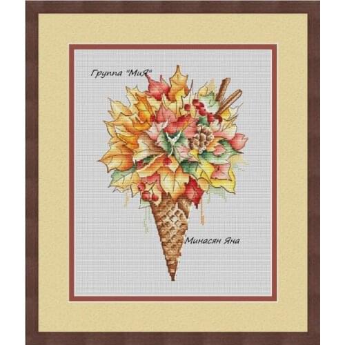 Autumn ice cream bouquet 27-34 Cross Stitch Kit Packages Counted Cross-Stitching Kits Cross stich Painting Set