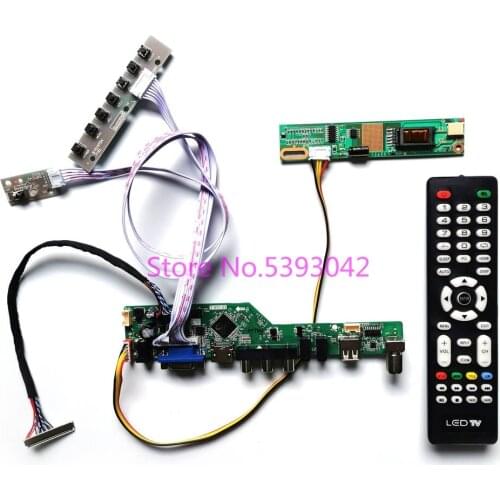 Fit N154I3-L01/L02/L03/L04 analog signal 1280*800 VGA USB Remote TV 1CCFL 30-Pin LVDS LCD display controller board DIY kit
