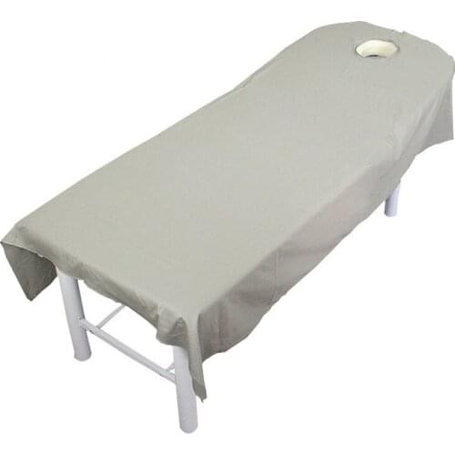 9 Colors Pure Cotton Professional Cosmetic Salon Sheets SPA Massage Treatment Bed Table Cover Sheets with Hole for Beauty Salon