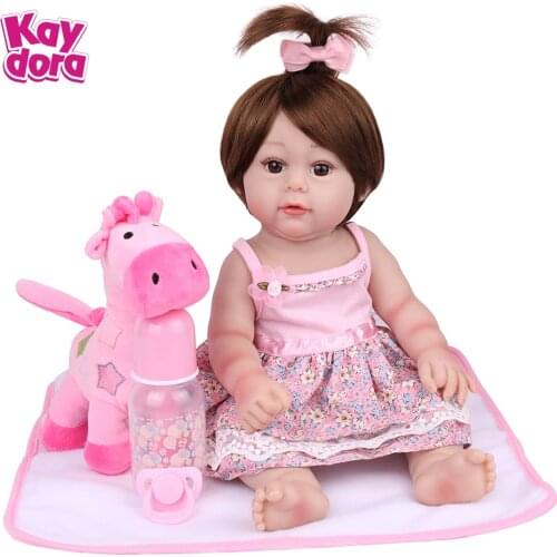 Lovely Bebe Reborn Baby Dolls Silicone Bath Play Toys Realistic Menina 48cm Alive Girl Toddler Kids Birthday Surprise Gifts