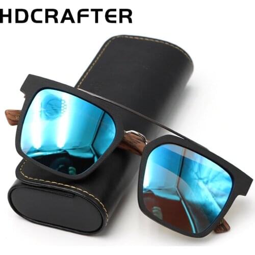 HDCRAFTER Oversized Sun Glasses Wood Goggles Anti-glare Men Driving Glasses Wooden Sunglasses Men Polarized Oculos de sol UV400