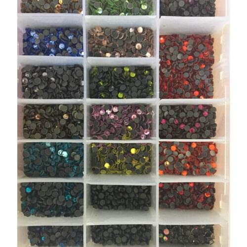 Mixed color 1440pcs SS10 2.7-2.9mm Crystal DMC HotFix FlatBack Strass Rhinestones Hot Fix Crystal rhineStones