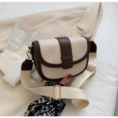 Retro Small Bag Female 2021 Summer New Trendy Fashion High-quality Ladies Stone Pattern Single Shoulder Messenger Bag Saddle Bag