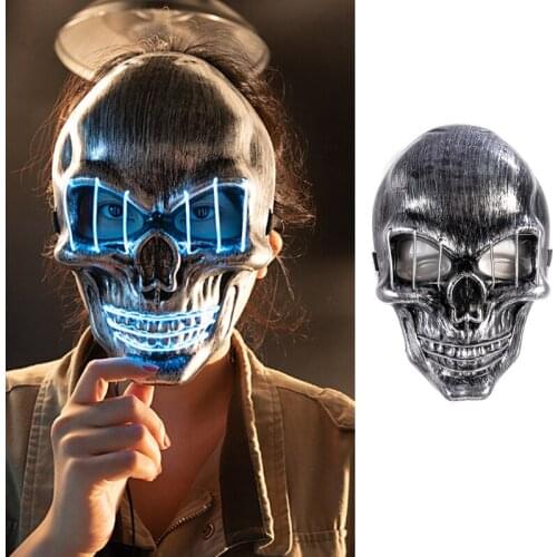 LED Halloween Face Mask Luminous Skull Cold Light Masks Dance Party Bar Disco Mask Accessories Gifts Halloween Masks In Stock