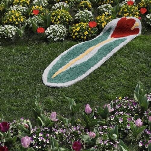 Tulip Bathroom Mat Nordic Fluffy Plant Carpet Tub Side Rug Bath Floor Anti Slip Pad Bathmat Baby Kids Room Home Decor 42X150CM