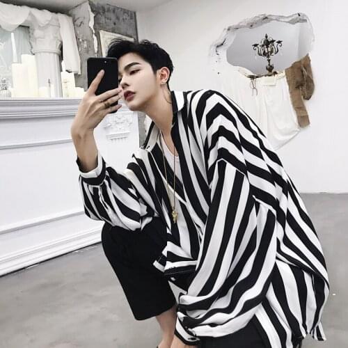 Vintage Fashion Stripe Shirts Men Women Couple Streetwear Hip Hop Loose Casual Long Sleeve Shirts Male Harajuku Dress Shirts