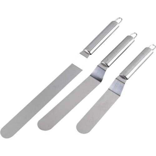 1pc 8 Inches Stainless Steel Butter Cake Cream Spatula for Cake Smoother Fondant Baking Pastry Cake Decorating Tool