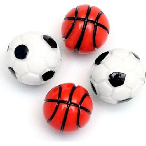 10Pcs Football Basketball Resin Decoration Crafts Flatback Cabochon Embellishments For Scrapbooking Beads Diy Accessories