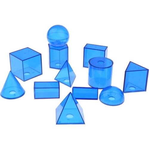 12pcs Geometric Solid Math Visual Aids Learn Geometry Shape Size Volume Toy