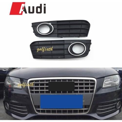 2Pcs Car Front Bumper Fog Light Grille Grill Cover for Audi A4 B8 A4L 2009 2010 2011 2012 8KD 807 681 01C /8KD 807 682 01C