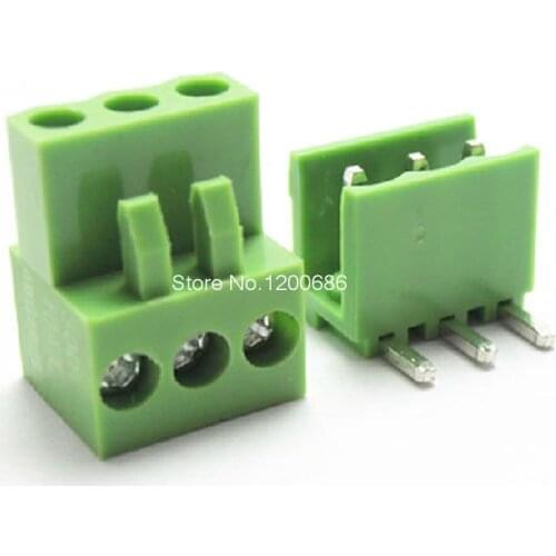 3pin Right angle Terminal plug type 300V 10A 3.96mm pitch connector pcb screw terminal block connector