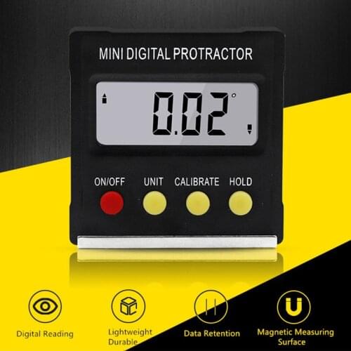 360 Degree Mini Digital Protractor Inclinometer Level Box Precision Angle Finder Measure Bevel Box With Magnet Base Gauge Ruler