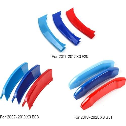 3D Car Front Grille Trim Sport Strips Cover Stickers For BMW X3 F25 G01 E83