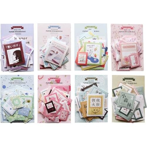 40Pcs/Pack Creative Stamp Series Scrapbooking Sticker Cute Stickers Seal Labels School Planner Kawaii DIY Stationery Escolar