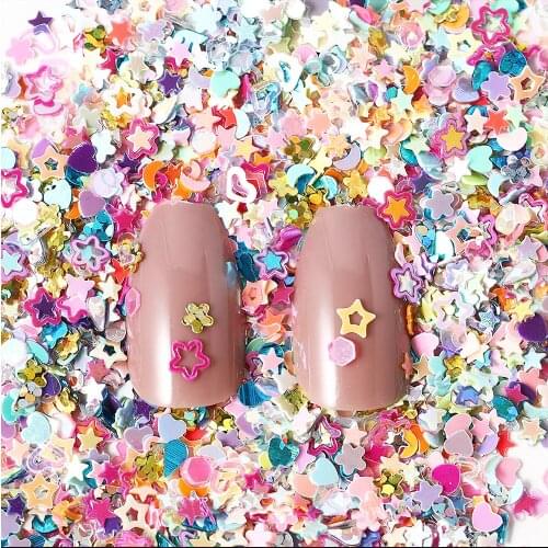 5000Pcs 3D Nail Art Decoration DIY Accesoires Design Acrylic Mixed Star Heart Flower Love Nail Sequins Holographic Manicure Tool