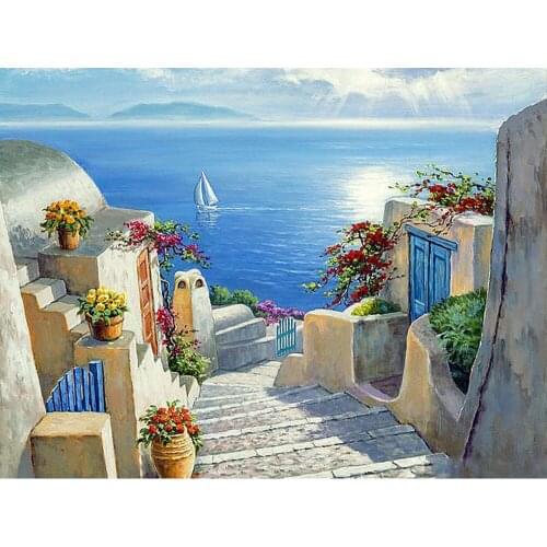 5D Diamond Painting scenery sea Full Square/Round Diy Diamond Embroidery landscape pattern Home Decor Mosaic Christmas Gift