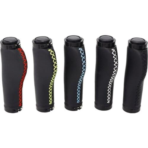 Riding Accessories Mountain Bike Leather Grip Bilateral Locking Anti-skid Sweat Absorbing Microfiber Leather Grip Mtb Grips