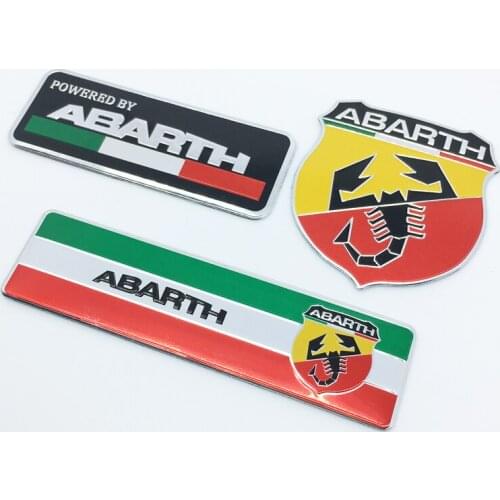 ANTINIYA Labeling Car Aluminum Alloy Badge Sticker Emblem Decal car stickers For FIAT abarth 500 Punto Stilo 124 125 695 OT2000