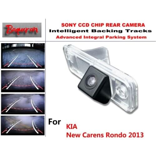 For KIA New Carens Rondo 2013 CCD Car Backup Parking Camera Intelligent Tracks Dynamic Guidance Rear View Camera