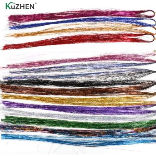 Sparkle Hair Tinsel Bling Hair Secoration For Synthetic Hair Extension Glitter Rainbow For Girls Party 28inch 120Strands/pcs