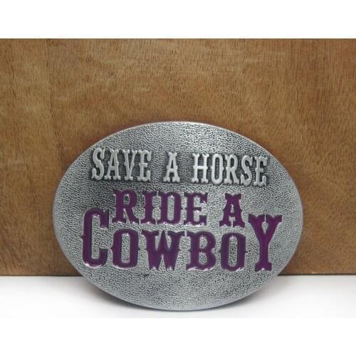 BuckleClub wholesale zinc alloy western cowboy belt buckle jeans gift belt buckle FP-02928 pewter finish 4cm width loop