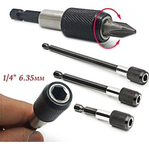 1/4 Inch Hex Shank Quick Release Screwdriver Magnetic Bit Holder with Adjustable Collar Extension Bar 60mm 100mm 150mm