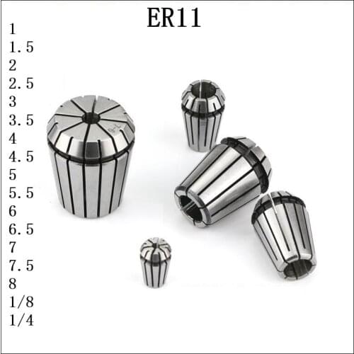 ER11 1mm---8mm,1/8mm,1/4mm ER Precision Spring Collet Chuck For CNC Milling Tool Holder Engraving Machine Spindle Motor
