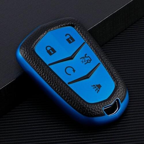 PU Leather Car Key Case For Cadillac SRX 2015 2016 ATS CTS CT6 XT5 XTS Smart Remote Fob Cover Keychain Protector Bag Shell Case