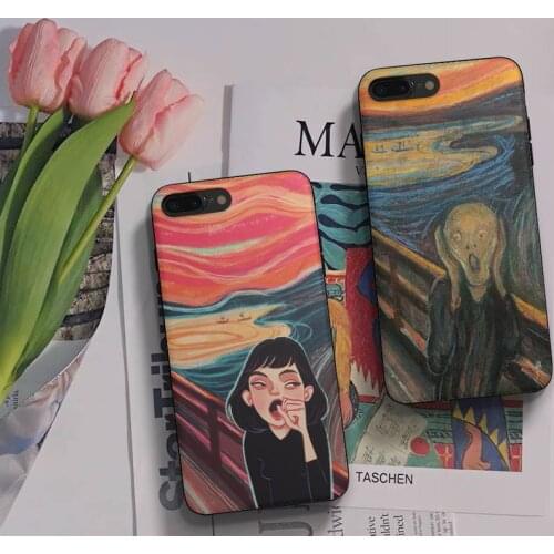 Scream By Munch Van Gogh Starry Night Star Phone Case Fundas Shell Cover For Iphone 6 6s 7 8 Plus Xr X Xs 11 12 13 Mini Pro Max