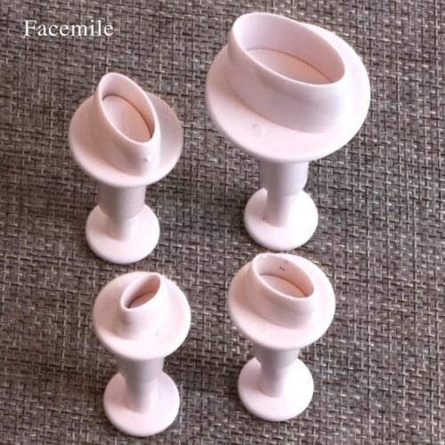 Facemile 4PCS/SET 3D Oval Shape Fondant Cookie Biscuit Cutter Stamp Mold DIY cake molds kitchen tools 03076