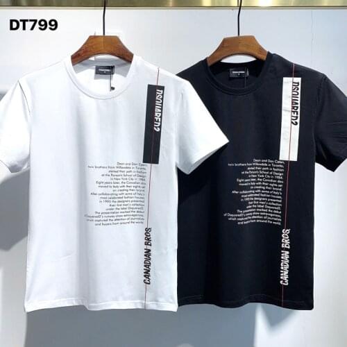 DSQ2- Classic Men Women Cotton T-Shirt Letter Printed Crew Neck Short Sleeve Shirt Hip-Hop Dsquared2 1964 Style DT799