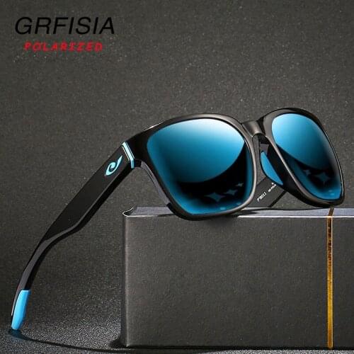 GRFISIA Fashion Square Polarized Sunglasses Men Sports Style Design Sun Glasses Lightweight Glasses Frame UV Goggles Gafas A78