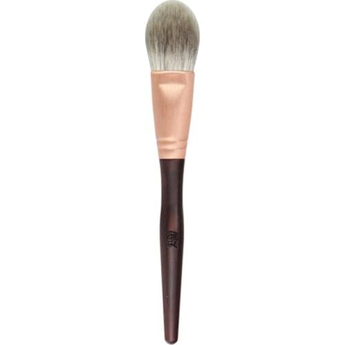 H02 Professional Handmade Makeup Brush Soft Blue Fox Goat Hair Flat Round Blush Blusher Brush Redwood Handle Make Up Brushes