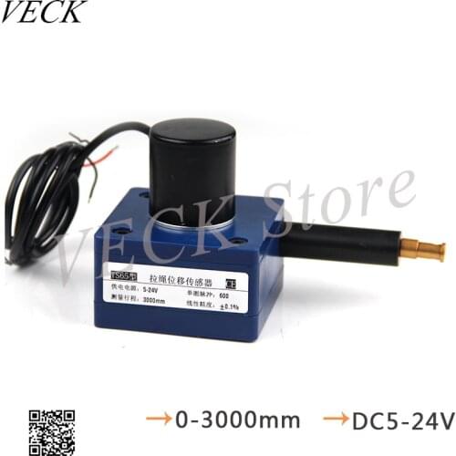 Pull Rope Displacement Sensor Cable Encoder Plastic Incremental Guide System 4M TS65