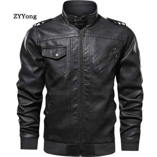 Leather Jacket Men 2020 New Winter Thick PU Motorcycle Coat Men Casual Slim Fit Jacket Male Brand Clothing S-XXXL