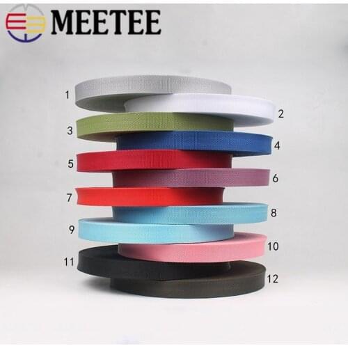 Meetee 1roll=45M 10mm Polypropylene PP Webbing Ribbon Bag Belt Strap for Garment Sewing Tapes Accessories DIY Craft
