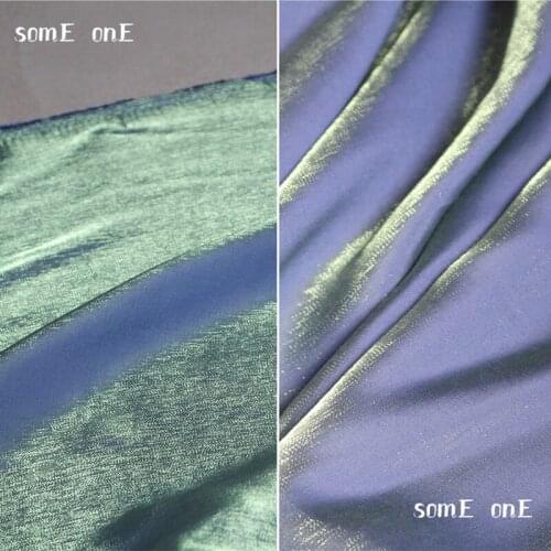 Mercerized Cotton Silk Satin Fabric Blue Green Gradient DIY Decor Kungfu Suit HANFU Cheongsam Shirt Skirt Dress Designer Fabric