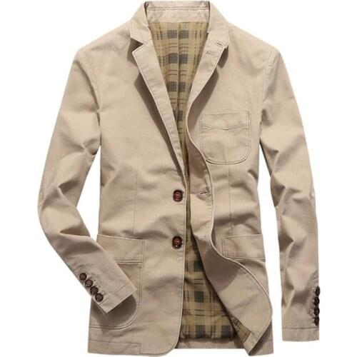 Outdoors Outwear Coat Men Casual Blazers Cotton Denim Parka Mens Slim Fit Jackets Army Green Khaki Black Plus Size M-Xxxl 4Xl