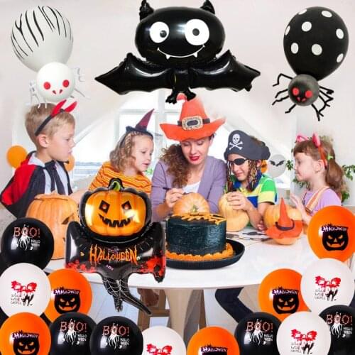 Halloween Set Easter Party Balloon Combination Family Party Festival Round Latex Halloween Aluminum Foil Balloon