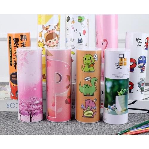 NEW Creative Whiteboard Pencil Case With Solar Calculator Magnetic Switch Kawai Cartoon large capacity Pencil Box School