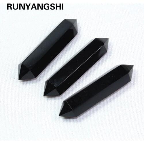 Wholesale 100% Natural Obsidian Crystal Column Treatment Double-ended Quartz Stone Crystal Decoration Ornament Home Using