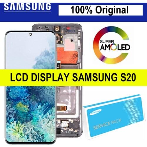 Original 6.2" Super AMOLED Display with frame For Samsung Galaxy S20 G980 G980F G980F/DS LCD Touch Screen Digitizer Repair Parts