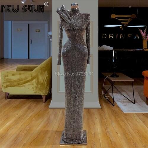 Bling New Couture Dubai Prom Dresses Slim Formal Evening Dress Custom Made Muslim Turkish Party Gowns Saudi Arabic Vestidos 2019