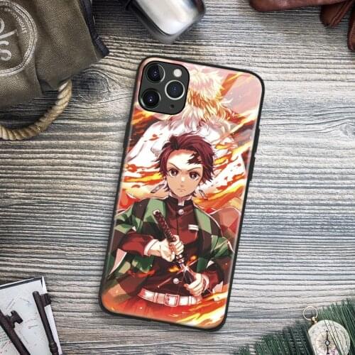 Shinjuro and Tanjirou Kimetsu no Yaiba Soft TPU Glass Phone Case for IPhone SE 6s 7 8 Plus X Xr Xs 11 12 Mini Pro Max Samsung