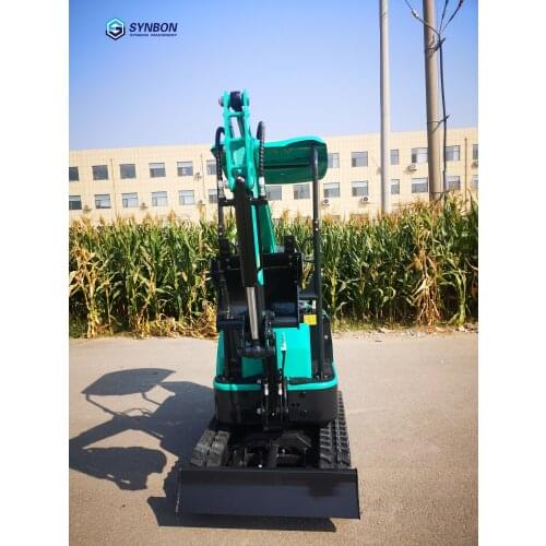 SYNBON Mini Farm Excavator 1Ton Small Digger Ditch Cleaning Drilling Bulldozing Garden Cultivation Desilting Landscaping